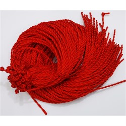 Нить красная 3 мм для шнурка гайтана 65 см шелковая (греческий шелк) - фото 178027