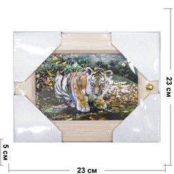 Ключница (23x23 см) деревянная Тигр Символ 2022 года - фото 178149