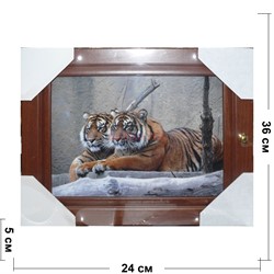 Ключница (36x24 см) деревянная Тигр Символ 2022 года - фото 178165