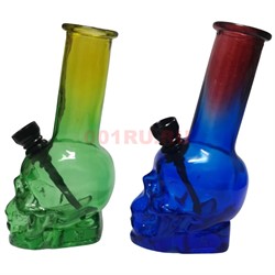 Бонг стеклянный череп D&K 14,5 см высота Skull Glass Hookah - фото 178682