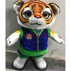 Тигр музыкальный в костюмчике (8588) поющий 22 см высота символ 2022 года - фото 178931