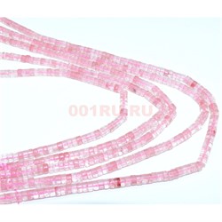 Нитка бусин таблетка из розового кварца 36 см - фото 179775