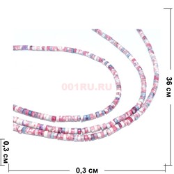 Нитка бусин таблетка микс из цветного (3) варисцита 36 см - фото 179826