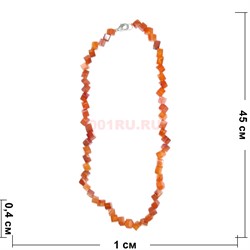 Бусы 8 мм кубики из оранжевого стекла 45 см - фото 180156