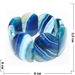 Браслет из синего агата (пластина 3,5xx2,9 см) - фото 180476