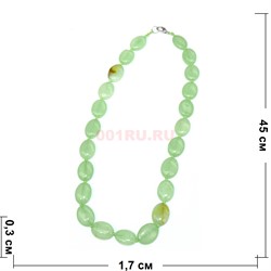 Бусы из нефрита 17x5 мм овальные 45 см - фото 180701