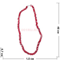 Бусы из красного кораллы 46 см (размер бусины 7x2x7 мм) - фото 180793