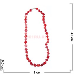 Бусы из красного коралла в виде куба 46 см (размер бусин 5x5x5 мм) - фото 180805