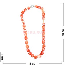 Бусы неправильной формы из оранжевого коралла 46 см (размер бусин (20x10x20 мм) - фото 180807