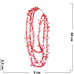Бусы из перламутра красного 60 см - фото 180825