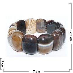 Браслет из цветного коричневого агата (размер пластины 22x7x15 мм) - фото 181053