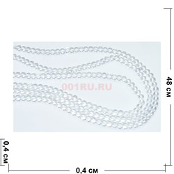 Нитка бусин круглая 4 мм из горного хрусталя 48 см - фото 181159