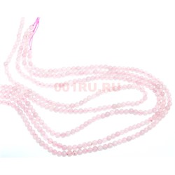 Нитка бусин 4 мм из розового кварца 45 см - фото 181394