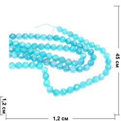 Нитка бусин 12 мм из амазонита граненого 45 см - фото 181433