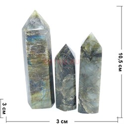 Карандаши кристаллы 9-11 см из зеленого лабрадора - фото 182057