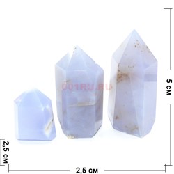 Карандаши кристаллы 4-6 см из голубого агата - фото 182075