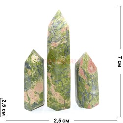 Карандаши кристаллы 7-9 см из зеленой яшмы - фото 182079