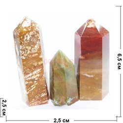 Карандаши кристаллы 7-9 см из мукаита (яшма) - фото 182127
