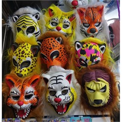 Маска карнавальная Тигры 12 шт/упаковка - фото 182703