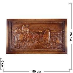 Нарды деревянные Богатырь 50 см из дуба и патины - фото 183217