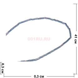 Нитка бусин (размер сегмента 0,8x0,3x0,3 см) цилиндр из дерева 41 см - фото 183416