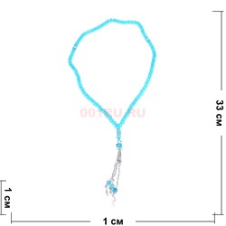 Четки мусульманские (CK-195A) из стекла голубые 33 см - фото 183939