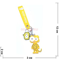 Брелок резиновый (162) с карабином Леопард 12 шт/уп - фото 184594