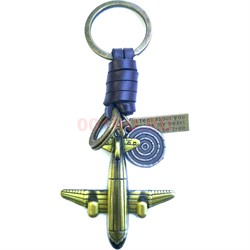 Брелок металл + кожа «самолет» - фото 184911