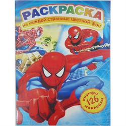 Раскраска с наклейками (TS-B-05) Человек-паук 12 шт/уп - фото 185525