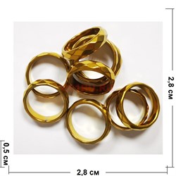 Кольцо из пирита граненое «цвет золото» - фото 185871