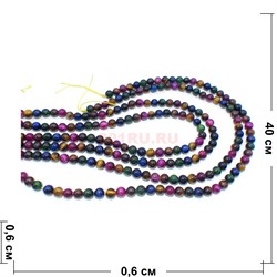 Нитка бусин 6 мм микс тигрового глаза 40 см - фото 186055