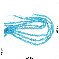 Нитка бусин 4 мм из аквамарина граненого - фото 186143