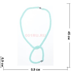 Набор 2-в-1 бусы и браслет (диаметр 0,9 см) из голубого циркона на магнитной застежке 45 см - фото 186214