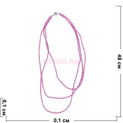 Бусы (размер бусин 0,1x0,1x0,1 см) из шпинели фиолетовой 48 см - фото 186318