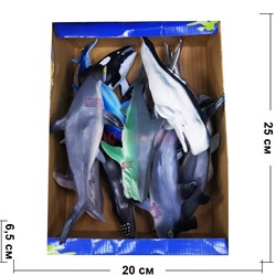 Морские жители (акулы, косатки, кашалоты) 12 шт/упаковка - фото 186487