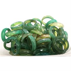 Кольцо граненое из зеленого агата - фото 186929