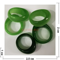 Кольцо перстень из кошачьего глаза 10 мм ширина (зеленый) - фото 186980