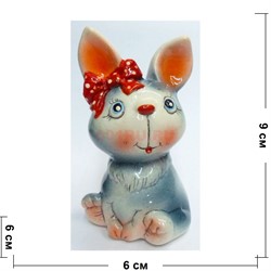 Фигурка из цветной гжели Кролик Символ 2023 года - фото 187424