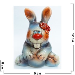 Фигурка из цветной гжели Кролик зубастый Символ 2023 года - фото 187428
