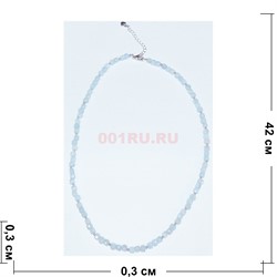 Бусы 45 см из лунного камня (размер бусин 0,3x0,3 см) - фото 187590