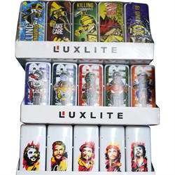 Зажигалка газовая Luxlite с рисунками в ассортименте 25 шт/упаковка - фото 188071