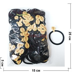 Резинка черная (A-187) толщина 5 мм 100 шт/упаковка - фото 188095