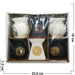 Аромалампы Инь Ян керамические 6 шт/упаковка - фото 188206