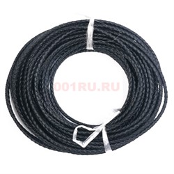 Шнурок кожаный плетеный диаметр 3 мм длина 50 м - фото 188492