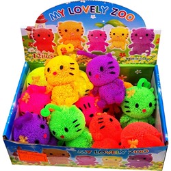 Игрушка ежик светящаяся «котики» 12 шт/упаковка - фото 188531