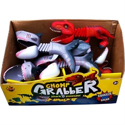 Игрушка хваталка Динозавр Акула Chomp Grubber 12 шт/упаковка - фото 189078