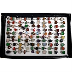 Кольца малые в ассортименте из натуральных камней (16-20 размер) - фото 189382
