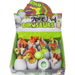 Игрушка резиновая «динозавр в яйце» со звуком (2 пищалки) 12 шт/упаковка - фото 189909