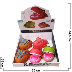 Игрушка Динозавр кусающийся с зубами 6 шт/упаковка - фото 190045