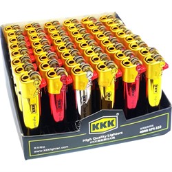 Зажигалка KKK 3 цвета 3KF-017 металлическая 48 шт/упаковка - фото 190253